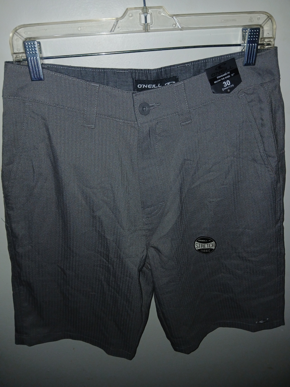 NWT O'Neill Men's Gray Flat Front Stretch Shorts 30